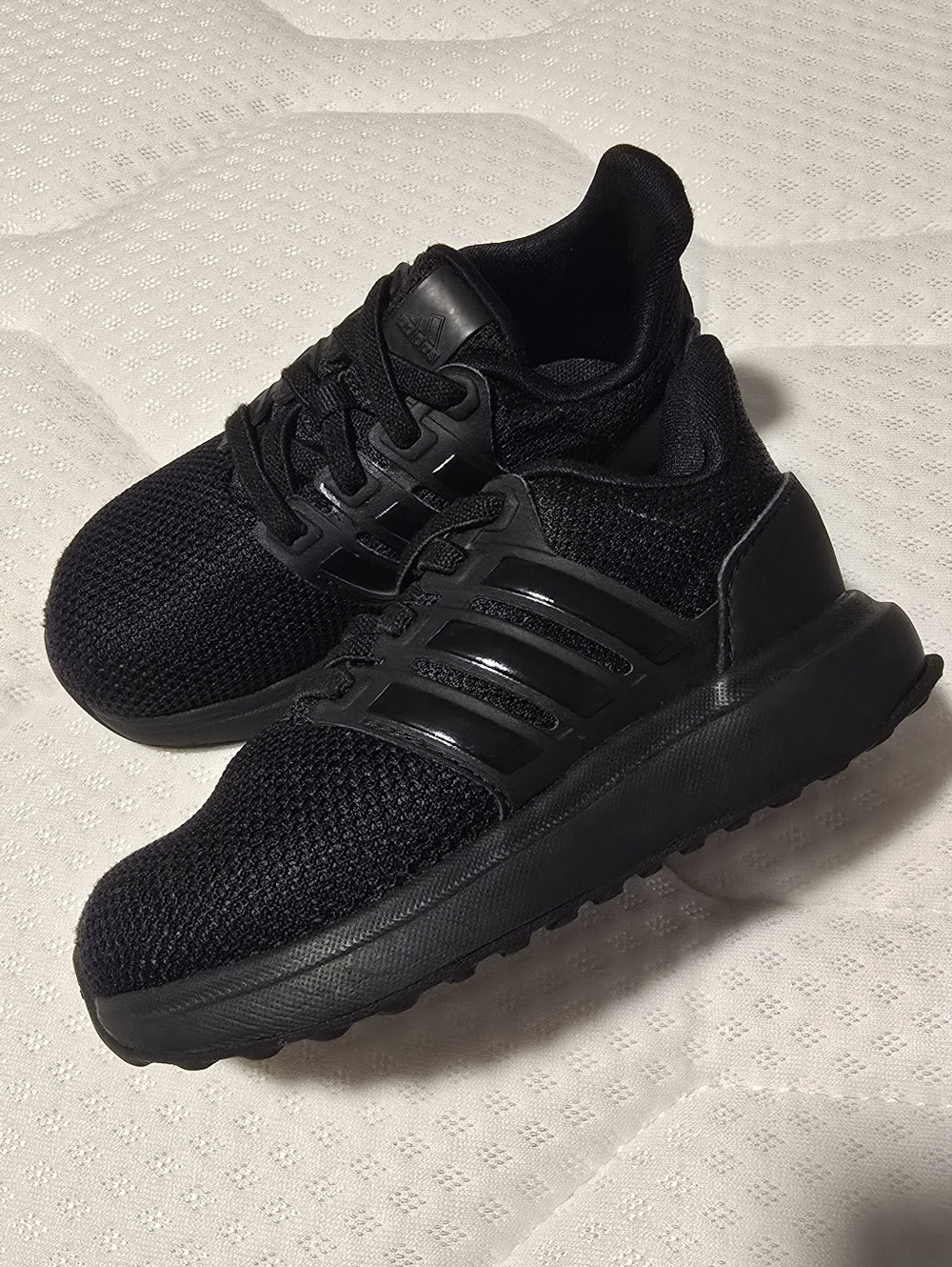 adidas Kids All-Black Lightweight Knit Sneakers